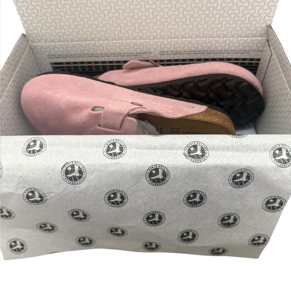 New! Birkenstock Pink Boston Suede Clogs Size 37 - Picture 3 of 4